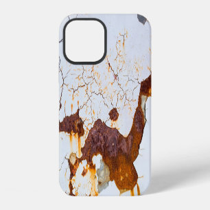 Gebarsten witte verf, roestige auto. iPhone 12 hoesje