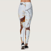Gebarsten witte verf, roestige auto. leggings (Achterkant)