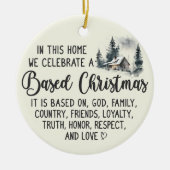 Gebaseerd Christelijk Familie Kerstmis Keramisch Ornament (Voorkant)