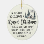 Gebaseerd Christelijk Familie Kerstmis Keramisch Ornament (Links)