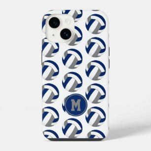 Gebatikte blauwgrijze volleybal patronen iPhone 14 hoesje