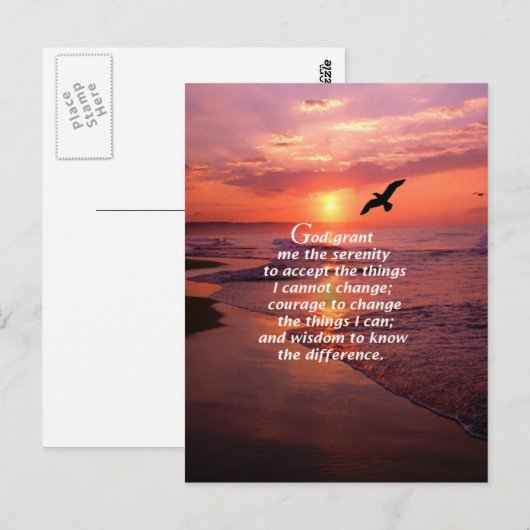Gebed 3 van de sereniteit briefkaart (Voorkant / Achterkant)