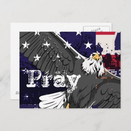 Gebed - Amerikaanse vlag en adelaar Briefkaart (Voorkant / Achterkant)