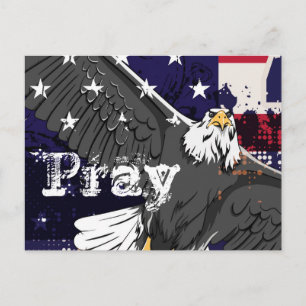 Gebed - Amerikaanse vlag en adelaar Briefkaart