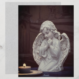 Gebed Angel Cherub Standbeeld Kaars Scrapbook Papi