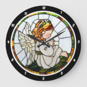 Gebed Angel's Garden Glas in lood Bloemenmuur Grote Klok (Voorkant)