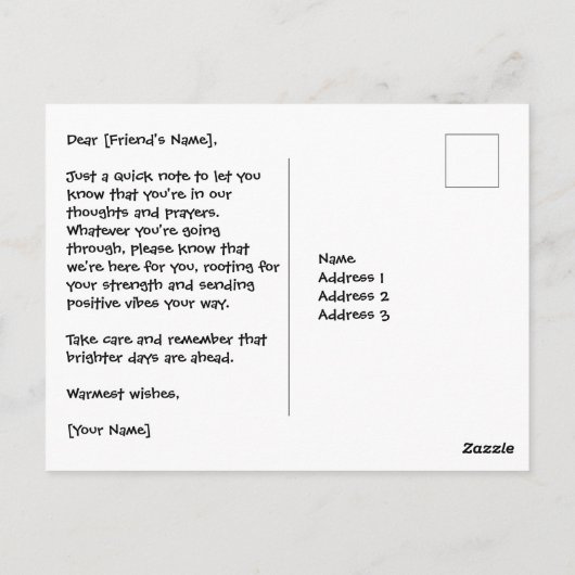 Gebed-Beer briefkaart (Achterkant)