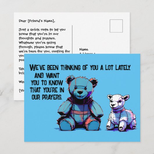 Gebed-Beer briefkaart (Voorkant / Achterkant)