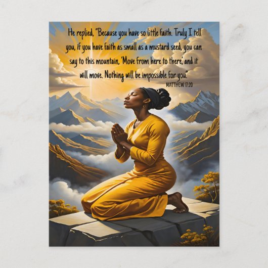 Gebed beweegt het Briefkaart van het geloof (Voorkant)