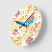 Gebed blauw lettertype ronde klok (Hoek)