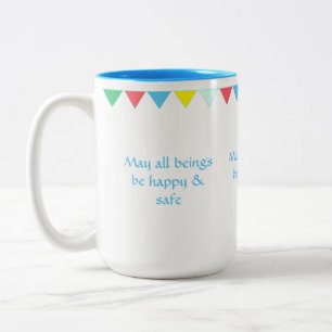 Gebed bonte vlaggen & kalligrafie tweekleurige koffiemok