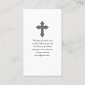 Gebed door St. Franciscus van Assisi Sympathie Kaa Visitekaartje (Achterkant)