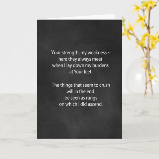 Gebed gedicht op schoolbord kaart (Gele Bloem)