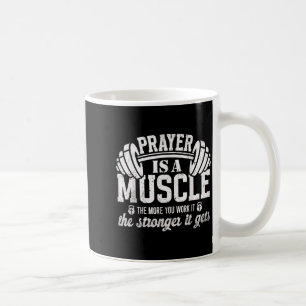 Gebed Is Een Spier Christelijke Fitness Gym Quote Koffiemok