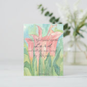 Gebed Kaart 1 Corinthians Roze Calla Lily Flowers (Staand voorkant)