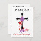 Gebed Kaart Naam 1e Ordinatie Jubileum Zwart (Voorkant / Achterkant)