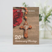 Gebed Kaart Naam 20e Ordinatie Jubileum Roos (Staand voorkant)