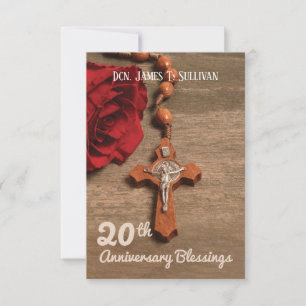 Gebed Kaart Naam 20e Ordinatie Jubileum Roos