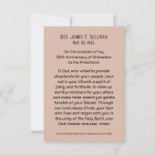 Gebed Kaart Naam 25e Ordinatie Jubileum Host (Achterkant)