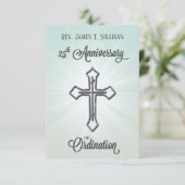 Gebed Kaart Naam 25e Ordinatie Jubileum Kruis (Staand voorkant)