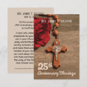 Gebed Kaart Naam 25e Ordinatie Jubileum Roos (Voorkant / Achterkant)