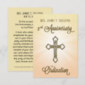 Gebed Kaart Naam 2e Ordinatie Jubileum Kruis (Voorkant / Achterkant)