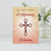 Gebed Kaart Naam 40e Ordinatie Jubileum Kruis (Staand voorkant)