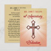 Gebed Kaart Naam 40e Ordinatie Jubileum Kruis (Voorkant / Achterkant)