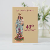 Gebed Kaart Naam 40e Ordinatie Jubileum Maria (Staand voorkant)