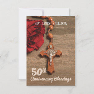 Gebed Kaart Naam 50e Ordinatie Jubileum Roos