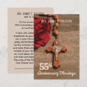 Gebed Kaart Naam 55e Ordinatie Jubileum Roos (Voorkant / Achterkant)