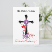 Gebed Kaart Naam 5e Ordinatie Jubileum Zwart (Staand voorkant)