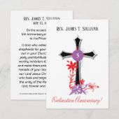 Gebed Kaart Naam 5e Ordinatie Jubileum Zwart (Voorkant / Achterkant)