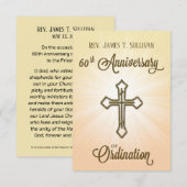 Gebed Kaart Naam 60e Ordinatie Jubileum Kruis (Voorkant / Achterkant)