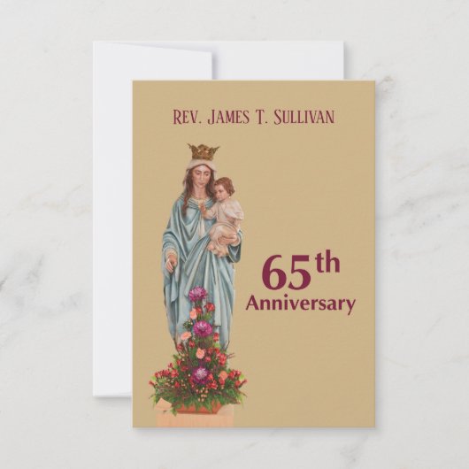 Gebed Kaart Naam 65e Ordinatie Jubileum Maria (Voorkant)