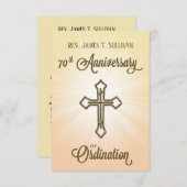 Gebed Kaart Naam 70e Ordinatie Jubileum Kruis (Voorkant / Achterkant)