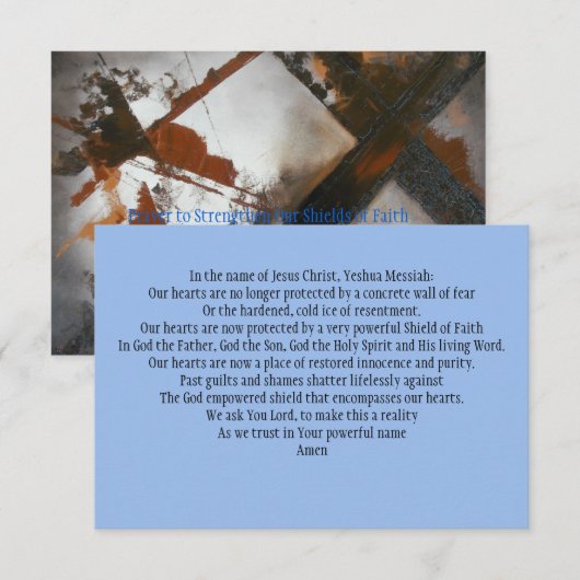 Gebed Kaart: om onze geloofsschilden te versterken Bedankkaart (Voorkant / Achterkant)