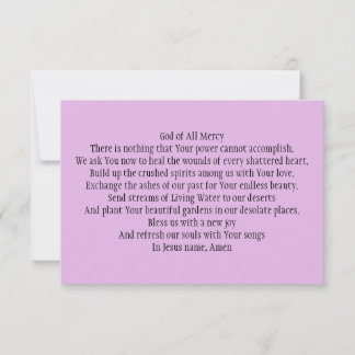 Gebed Kaart voor de genezing van verbrijzelde hart