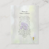 Gebed Kaart voor een Weduwe of Weduwnaar Plaatskaartje (Achterkant)