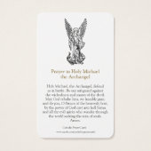 Gebed Kaarten | Aartsengel Michael Visitekaartjes (Achterkant)