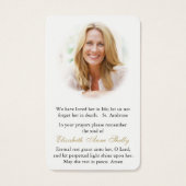 Gebed Kaarten | Angel Prayer Visitekaartje (Achterkant)