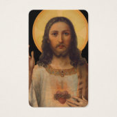 Gebed Kaarten | Antiek Heilig Hart Jezus Visitekaartje (Voorkant)