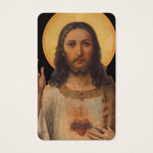 Gebed Kaarten | Antiek Heilig Hart Jezus Visitekaartje (Voorkant)