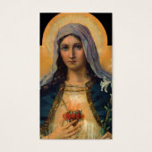 Gebed Kaarten | Antiek Onbevlekt Hart van Maria Visitekaartje (Voorkant)