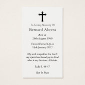 Gebed Kaarten | Antiek Onbevlekt Hart van Maria Visitekaartje (Achterkant)