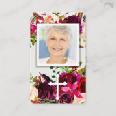 Gebed Kaarten | Bloemen Bordo & Cross Visitekaartje (Voorkant)