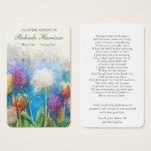 Gebed Kaarten | Bloemen Visitekaartje (Voorkant /achterkant)