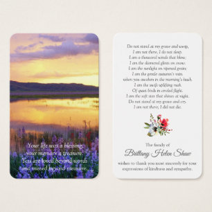 Gebed Kaarten   Bloemenmeer Visitekaartje