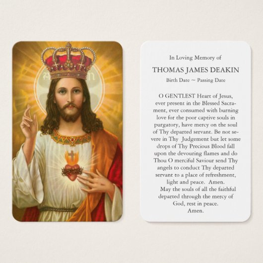 Gebed Kaarten | Christus Onze Koning Visitekaartje (Voorkant /achterkant)