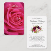 Gebed Kaarten | Deep Pink Rose Visitekaartje (Voorkant / Achterkant)
